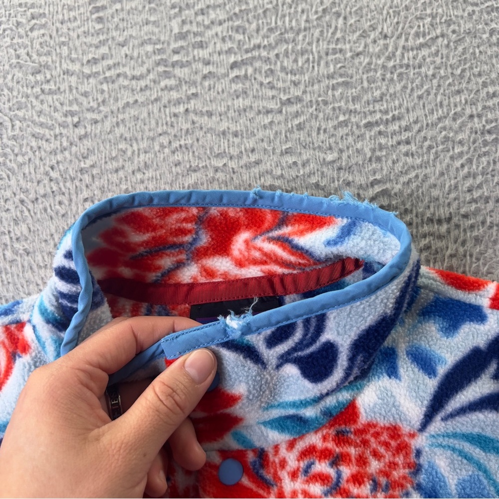 Patagonia Synchilla Sweater Womens Medium Multi Floral Snap T Fleece Pullover - Picture 14 of 14